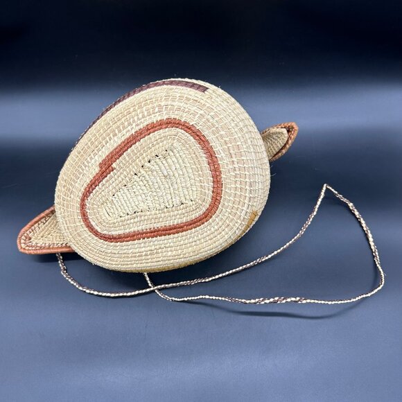 Vintage Duck Purse Woven Pine Needle Hanging Basket Krill Shoulder Bag Kitsch - Picture 6 of 10